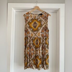 MINKPINK Yellow Boho Sleeveless Mini Dress